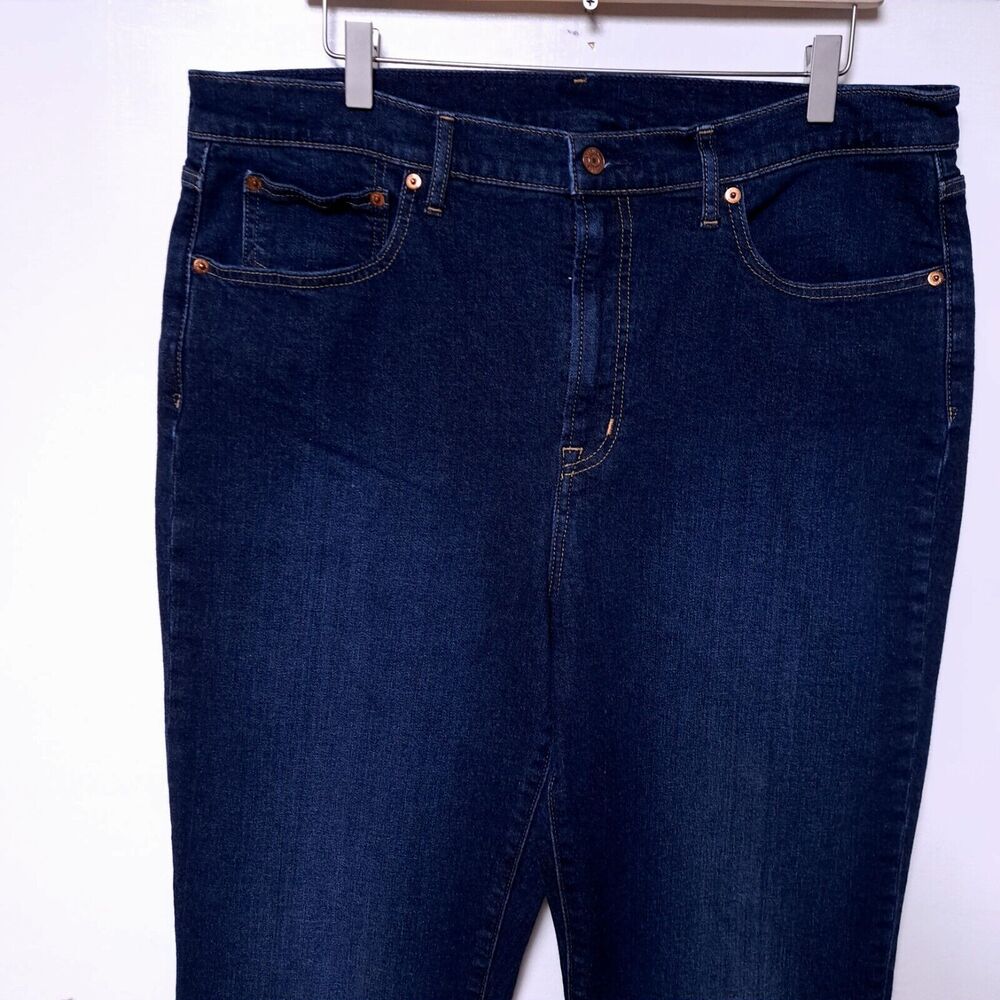 GAP 70s Flare Jeans High Rise Dark Wash Women’s 34 18T Tall Stretch Denim - Picture 3 of 12
